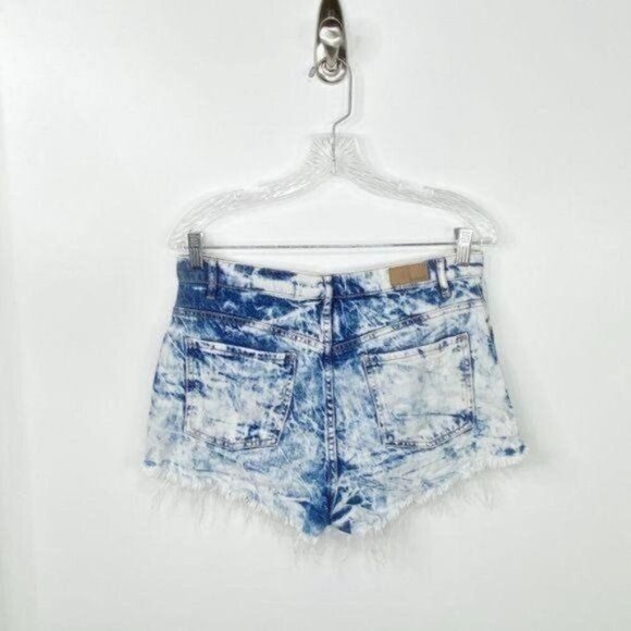 GARAGE White Acid Wash Denim Jean Shorts M - Picture 2 of 6